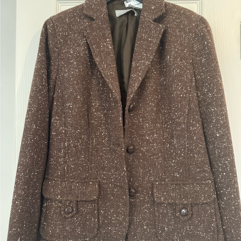 Liz Claiborne Brown Tweed Jacket